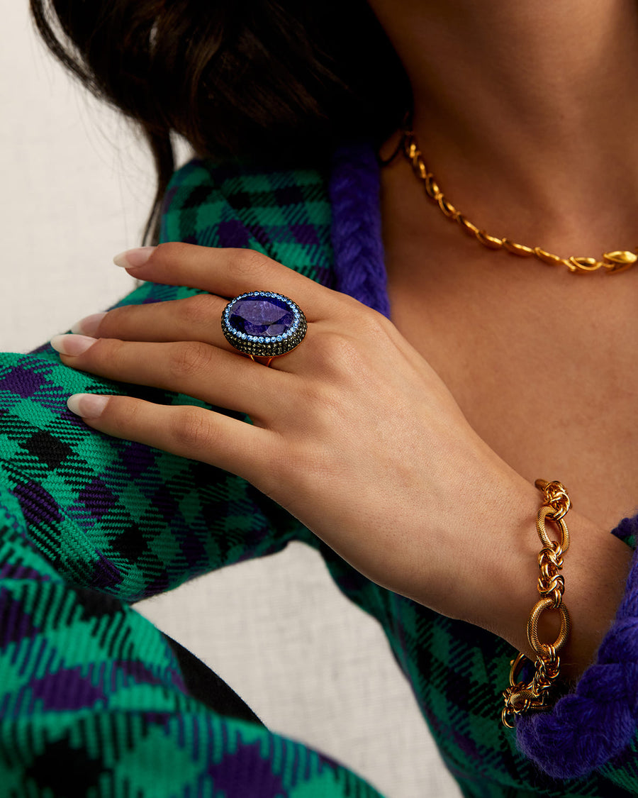 soru jewellery sapphire ring, soru blue ring, cocktail ring, crystal ring