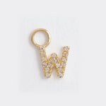 letter w gold and diamond charm