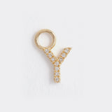 letter y gold and diamond charm