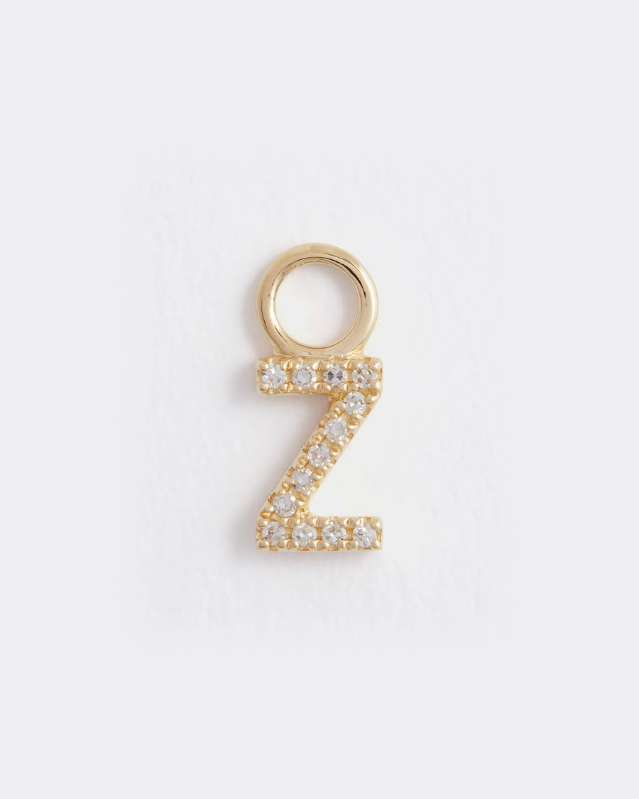 letter z gold and diamond charm