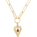 soru amore heart interchangeable charm pendant, with mini pearl and garnet on gold plated silver