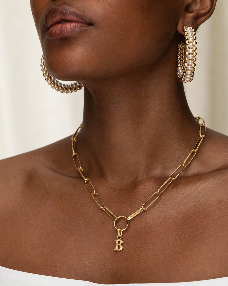 soru jewellery gold and pearl Alessia hoop earrings
