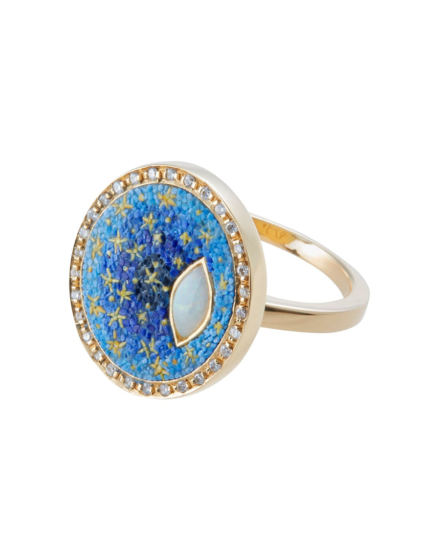 celestial opal and diamond micro mosaic ring, soru fine jewellery