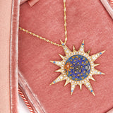 soru fine celestial pendant, soru micro mosaic star pendant, soru diamonds and sapphires celestial pendant, soru blue mosaic pendant 
