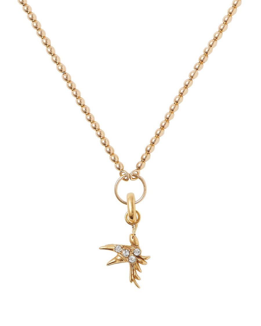 Soru Jewellery Hummingbird crystal and gold charm