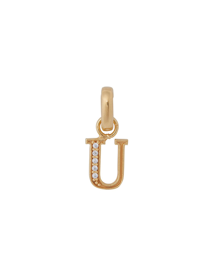 soru jewellery initial letter charms gold plated with crystal, detachable letter charm