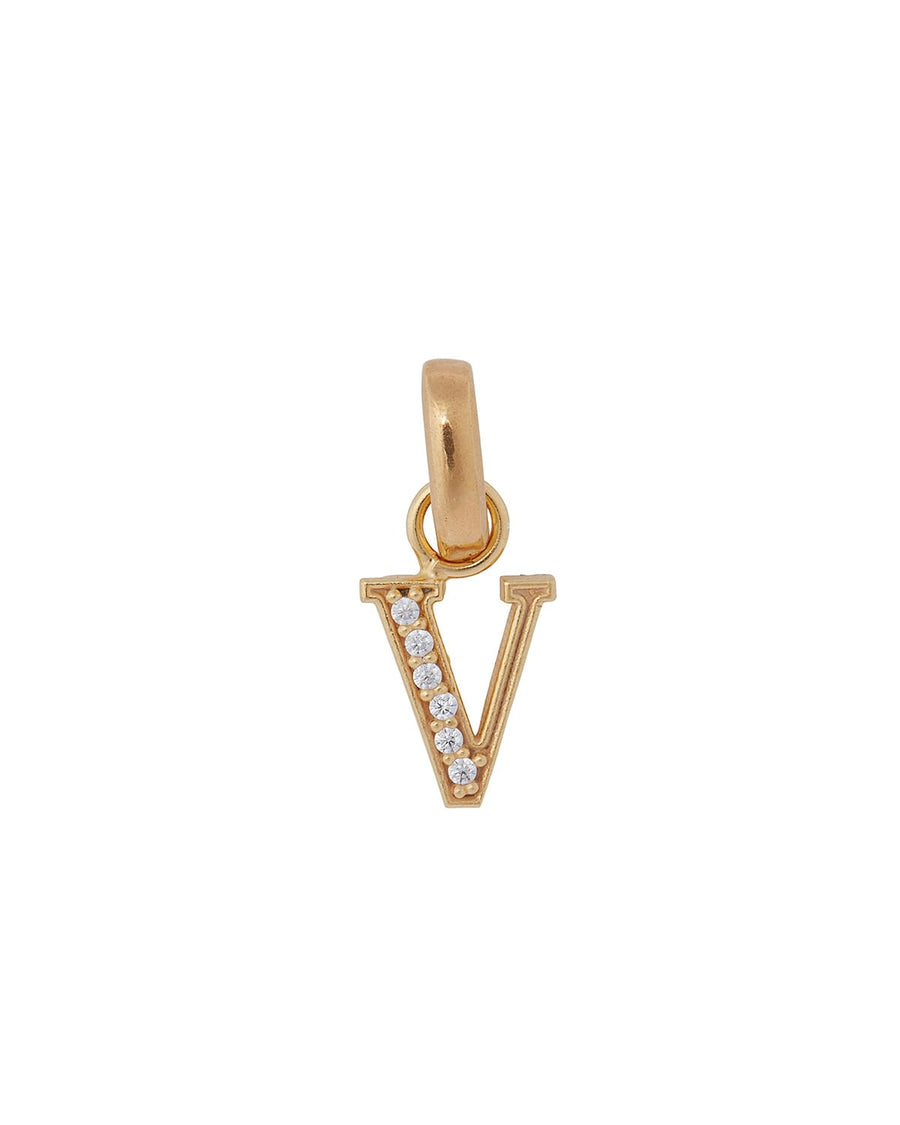 soru jewellery initial letter charms gold plated with crystal, detachable letter charm