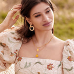 Soru jewellery gold and crystal hoop earrings in gold plated silver