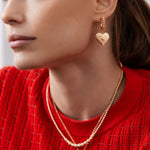 SORU JEWELLERY GOLD HEART TI AMO EARRINGS