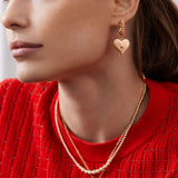 SORU JEWELLERY GOLD HEART TI AMO EARRINGS